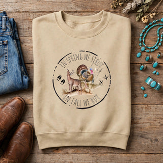 HUNT15 Gildan Crewneck Sand mockup