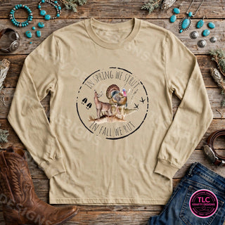 HUNT15 Gildan Long Sleeve Sand mockup