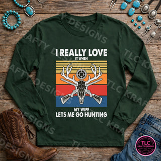 HUNT18 Gildan Long Sleeve Forest Green mockup