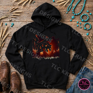 HUNT3 Gildan Hoodie Black mockup