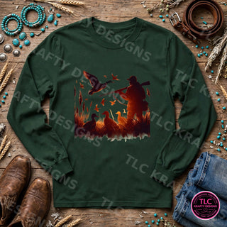 HUNT3 Gildan Long Sleeve Forest Green mockup