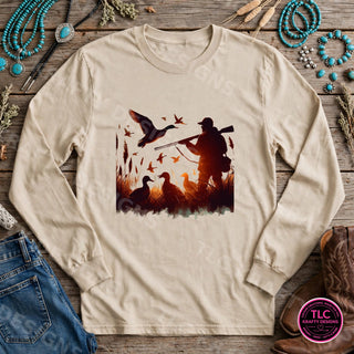 HUNT3 Gildan Long Sleeve Sand mockup