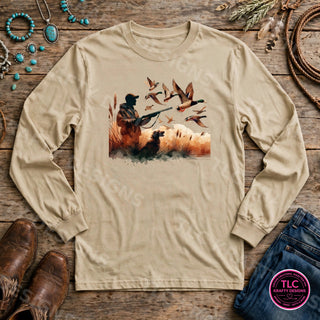 HUNT4 Gildan Long Sleeve Sand mockup