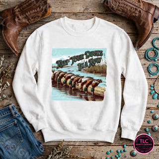 HUNT9 Gildan Crewneck White mockup