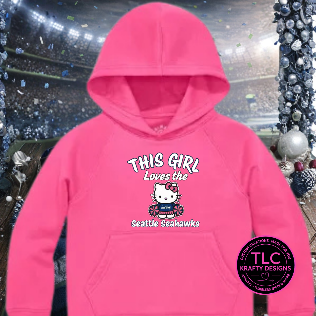 This Girl Loves Seattle Football Kitty Pink Design - Seattle Sports Apparel