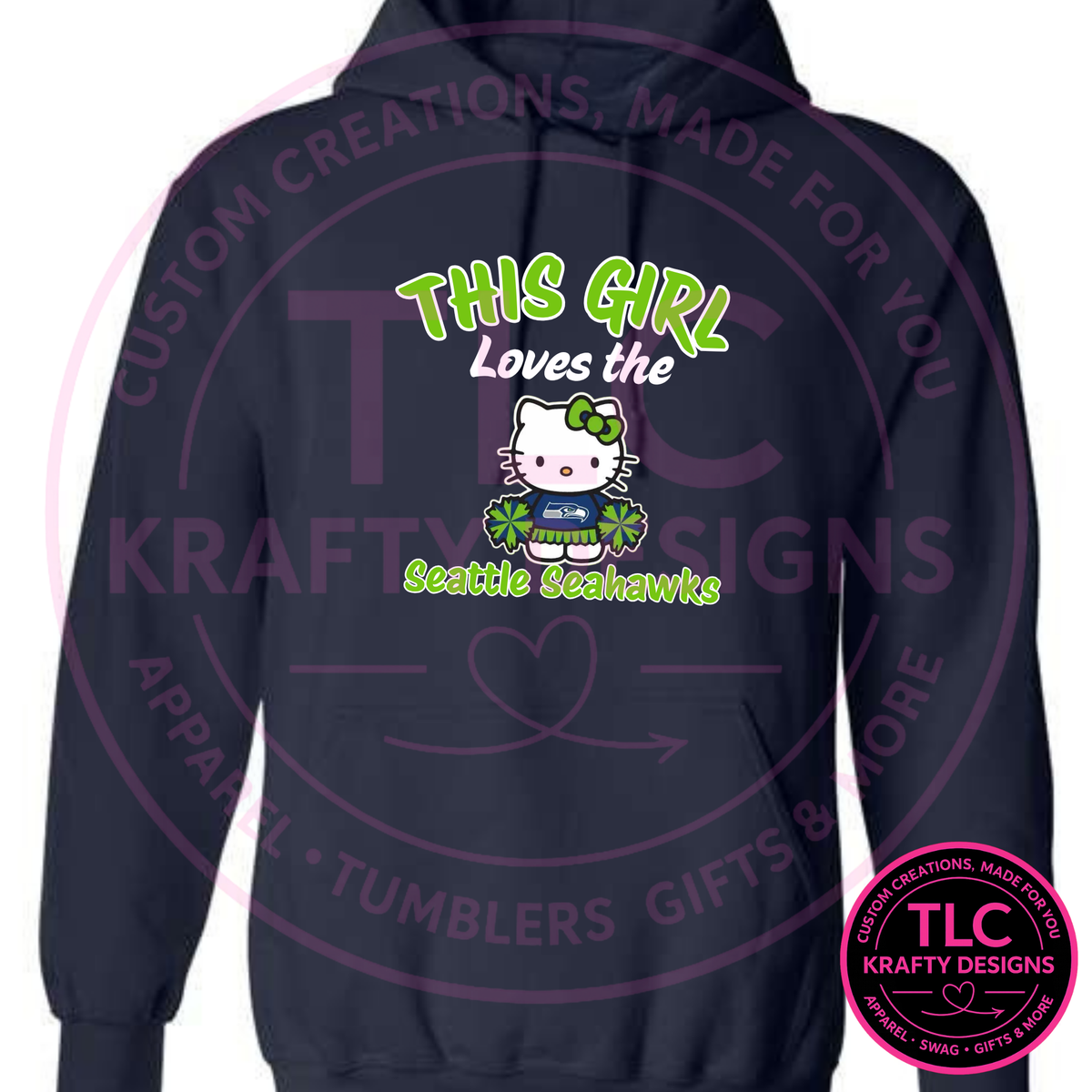 This Girl Loves Seattle Football Kitty White Design - Seattle Sports Apparel