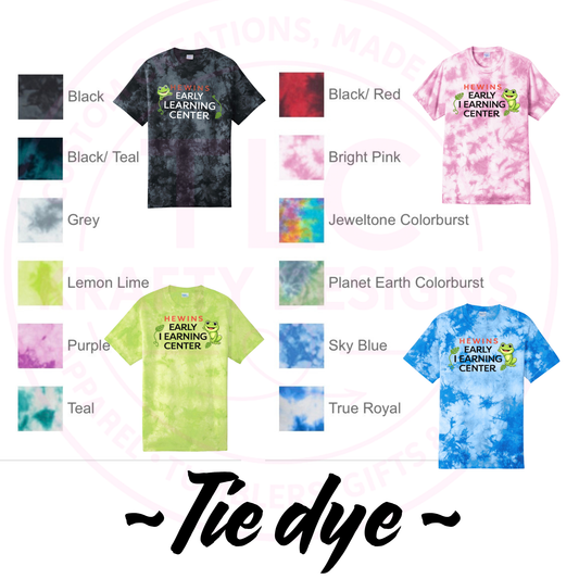Hewins Early Learning Center Apparel - Tie-Dye T-Shirts