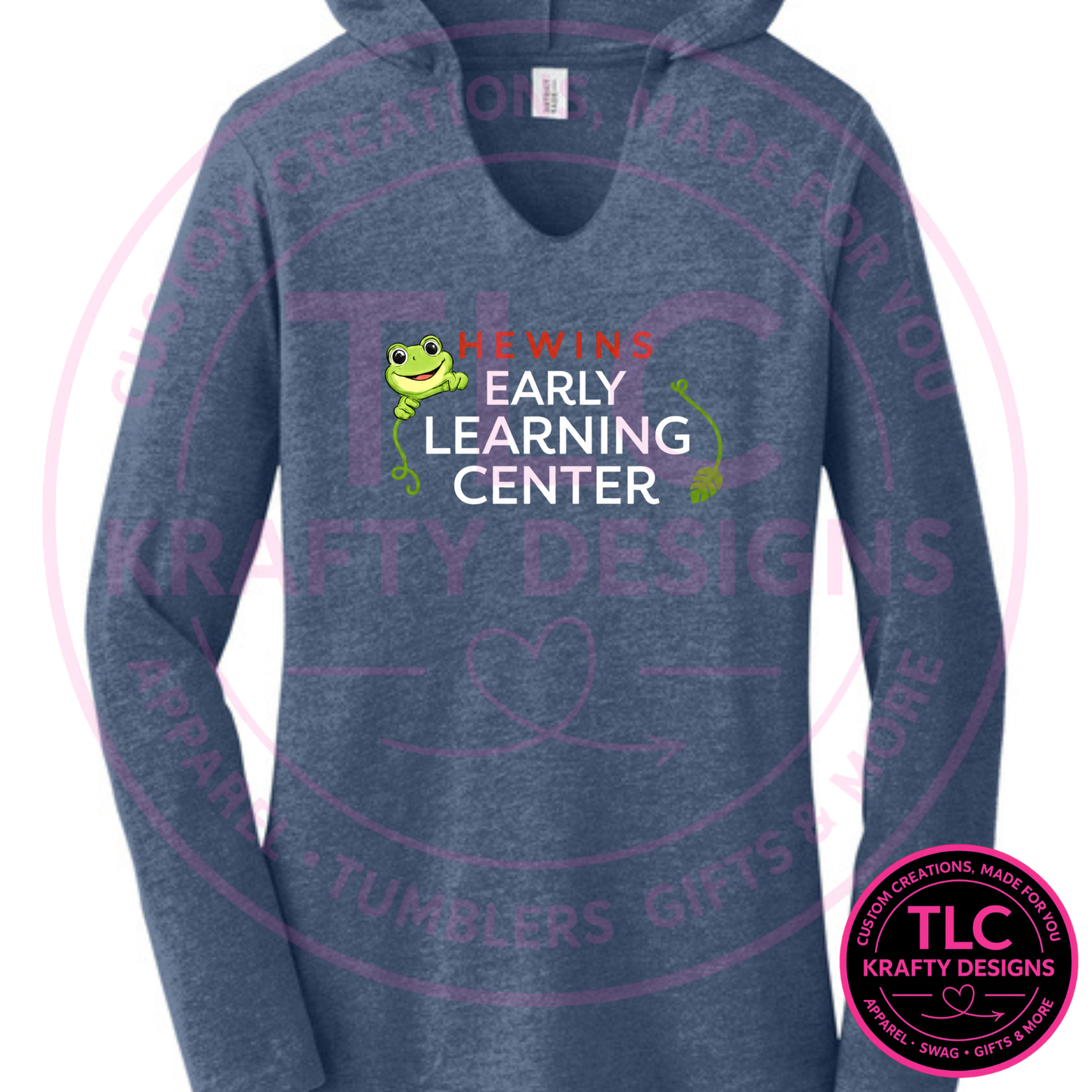 Hewins Early Learning Center Apparel - Hooded V-Neck Shirts