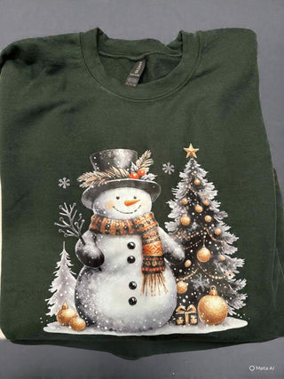 Festive Snowman Glitter Youth - Wintery Christmas Graphic Apparel