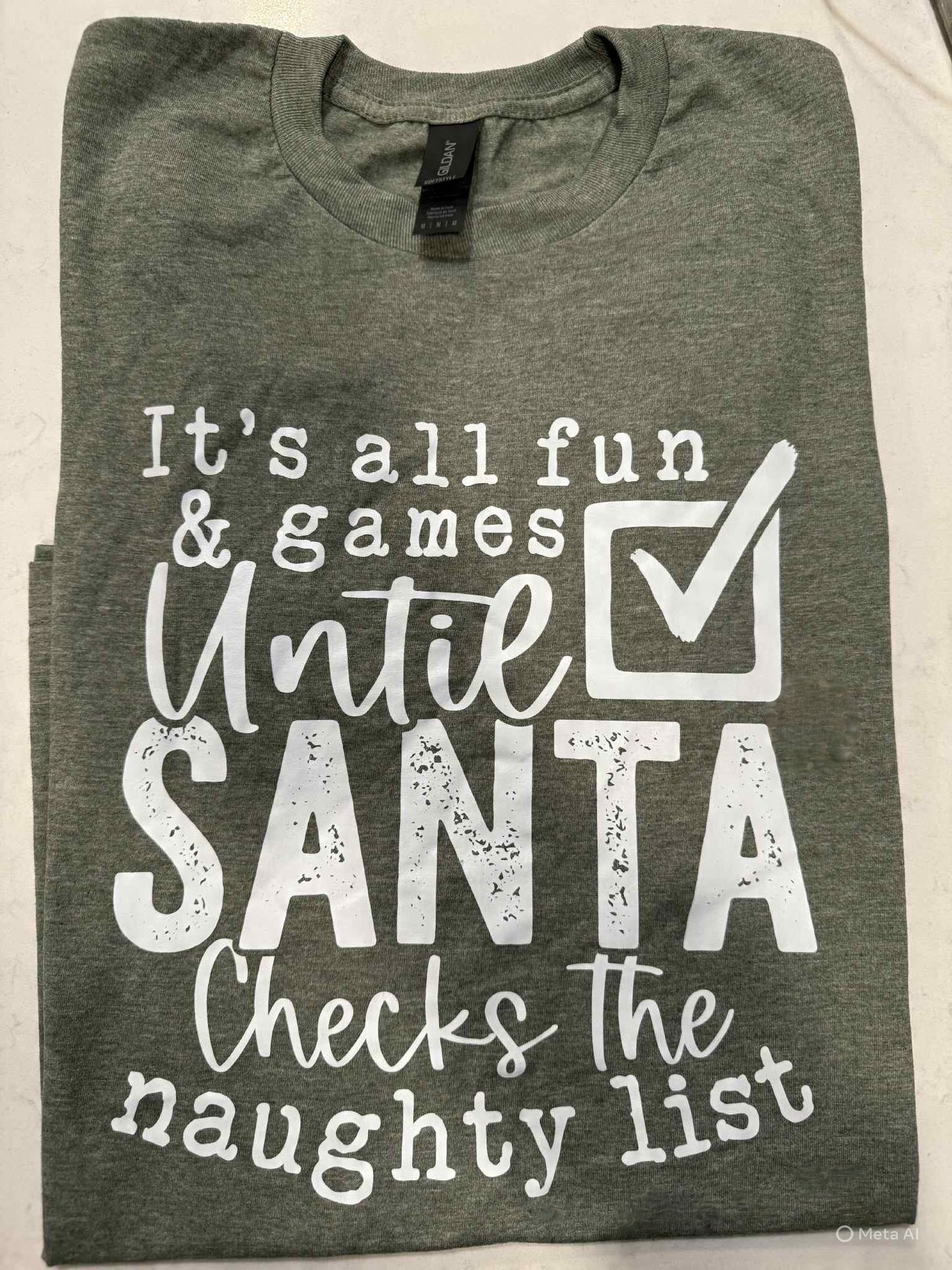 Santa’s Naughty List T-Shirt - Christmas Humor Long or Short Sleeve Tee CK