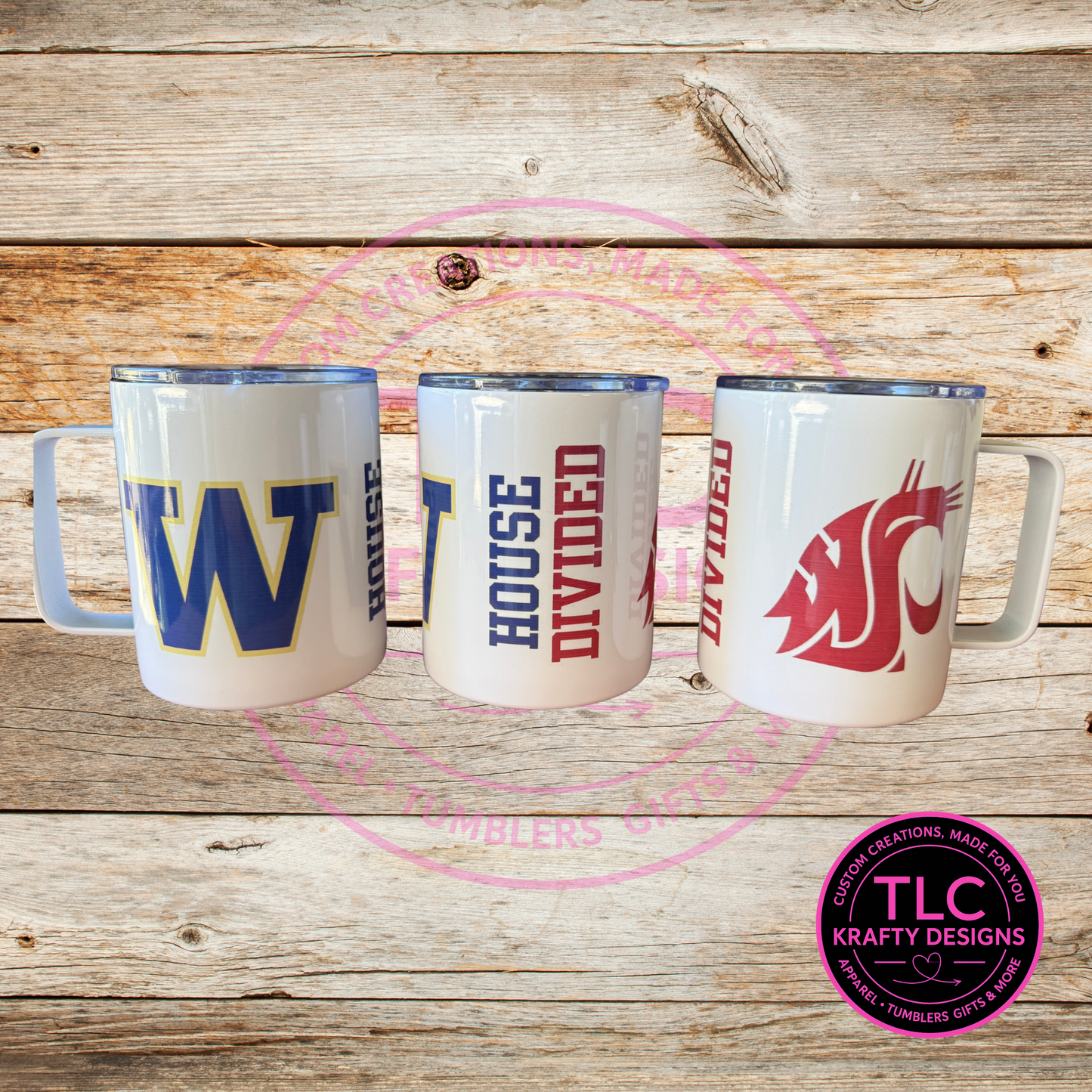 House Divided 12oz Travel Mug – Huskies vs. Cougs