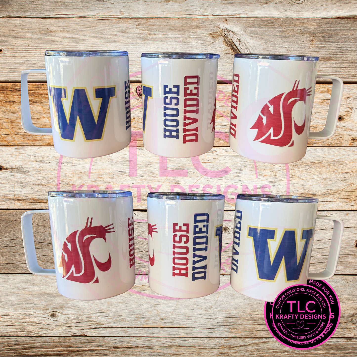 House Divided 12oz Travel Mug – Huskies vs. Cougs