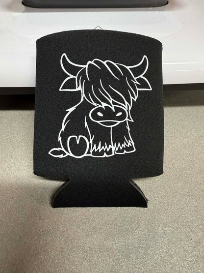 Highland Cow Koozie Slim & Standard Can Cooler