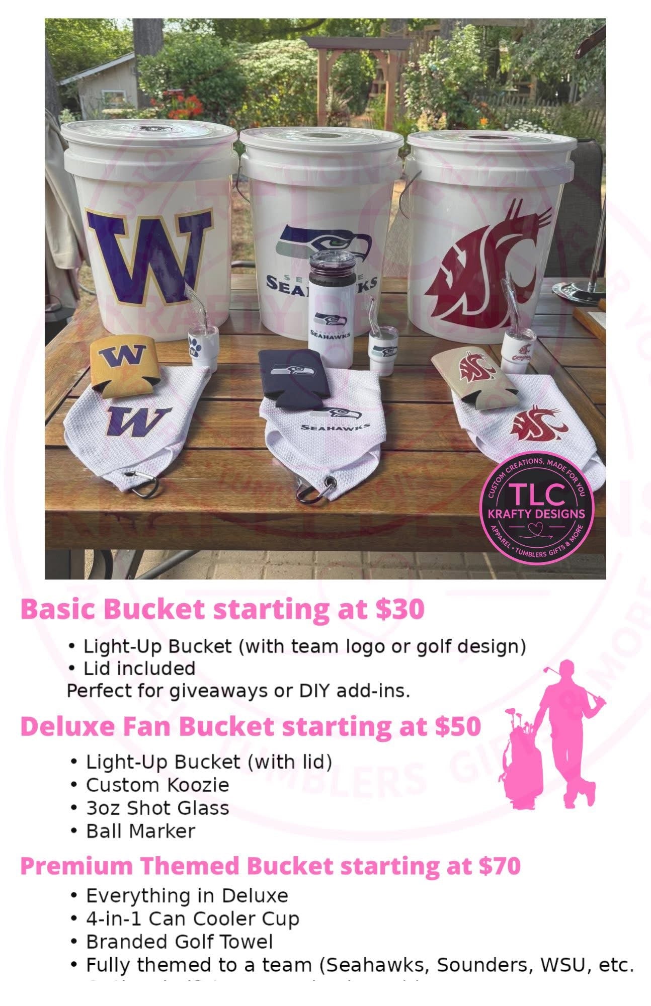 Custom Team Light-Up Bucket Packages - 5 Gallon Bucket