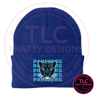 Maplewood Heights Panthers Stacked design on Port Authority Knit Cap in Athletic Royal