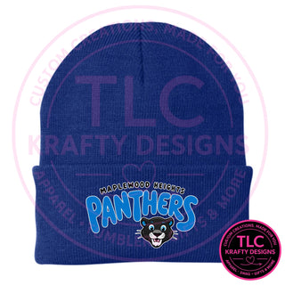 Maplewood Heights Panthers Bubble design on Port Authority Knit Cap in Athletic Royal