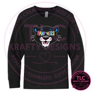 Maplewood Heights Panthers Sunglasses design on Next Level Apparel Long Sleeve tee in Black