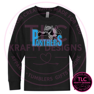 Maplewood Heights Panthers Leaping Panther design on Next Level Apparel Long Sleeve tee in Black