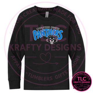 Maplewood Heights Panthers Bubble design on Next Level Apparel Long Sleeve tee in Black