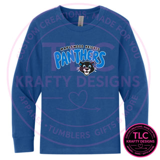 Maplewood Heights Panthers Bubble design on Next Level Apparel Long Sleeve tee in Royal
