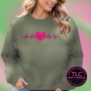 MED3 medical design on heathered military green apparel