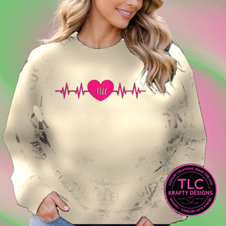 MED3 medical design on heathered oatmeal apparel
