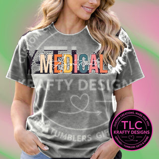 MED4 medical design on gravel gray apparel