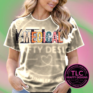 MED4 medical design on heathered oatmeal apparel