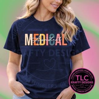 MED4 medical design on navy apparel