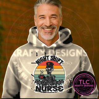 MED5 medical design on heathered oatmeal apparel