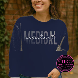 MED6 medical design on navy apparel