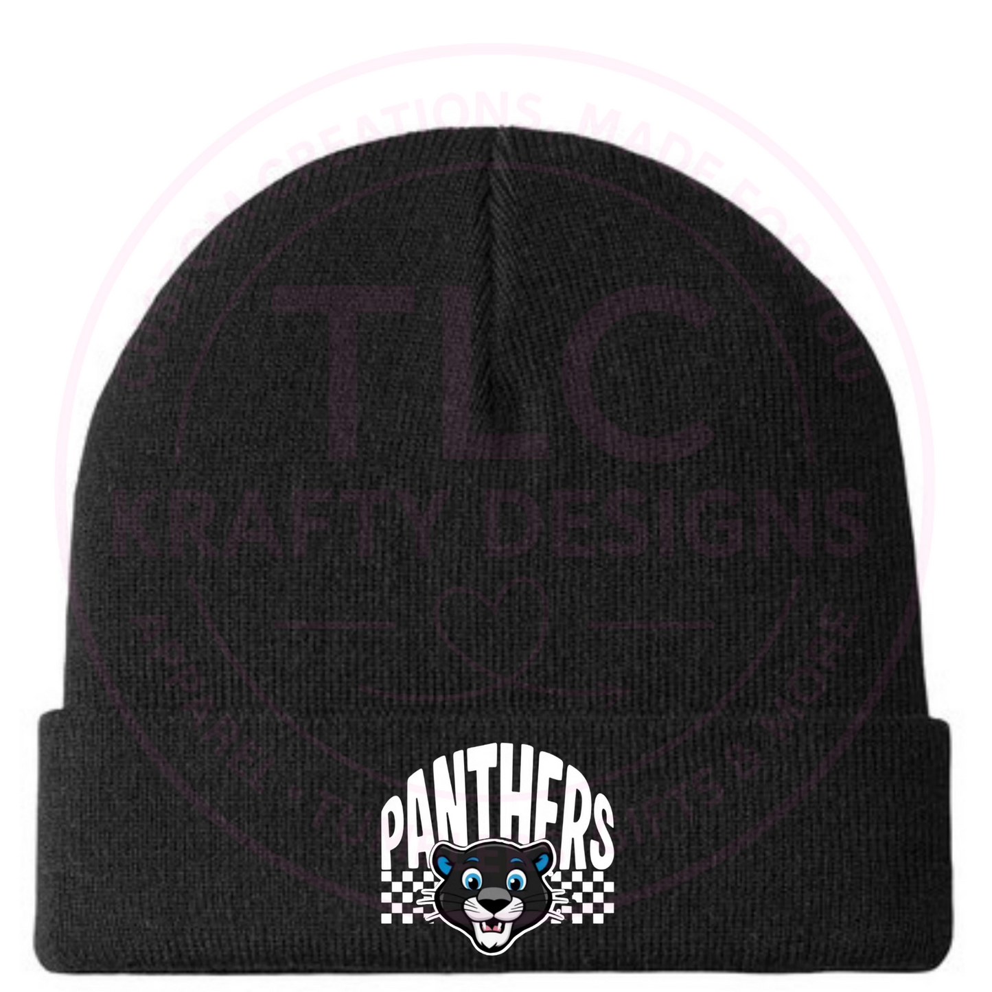 Maplewood Heights Panthers Beanie – Checkered Panthers Logo