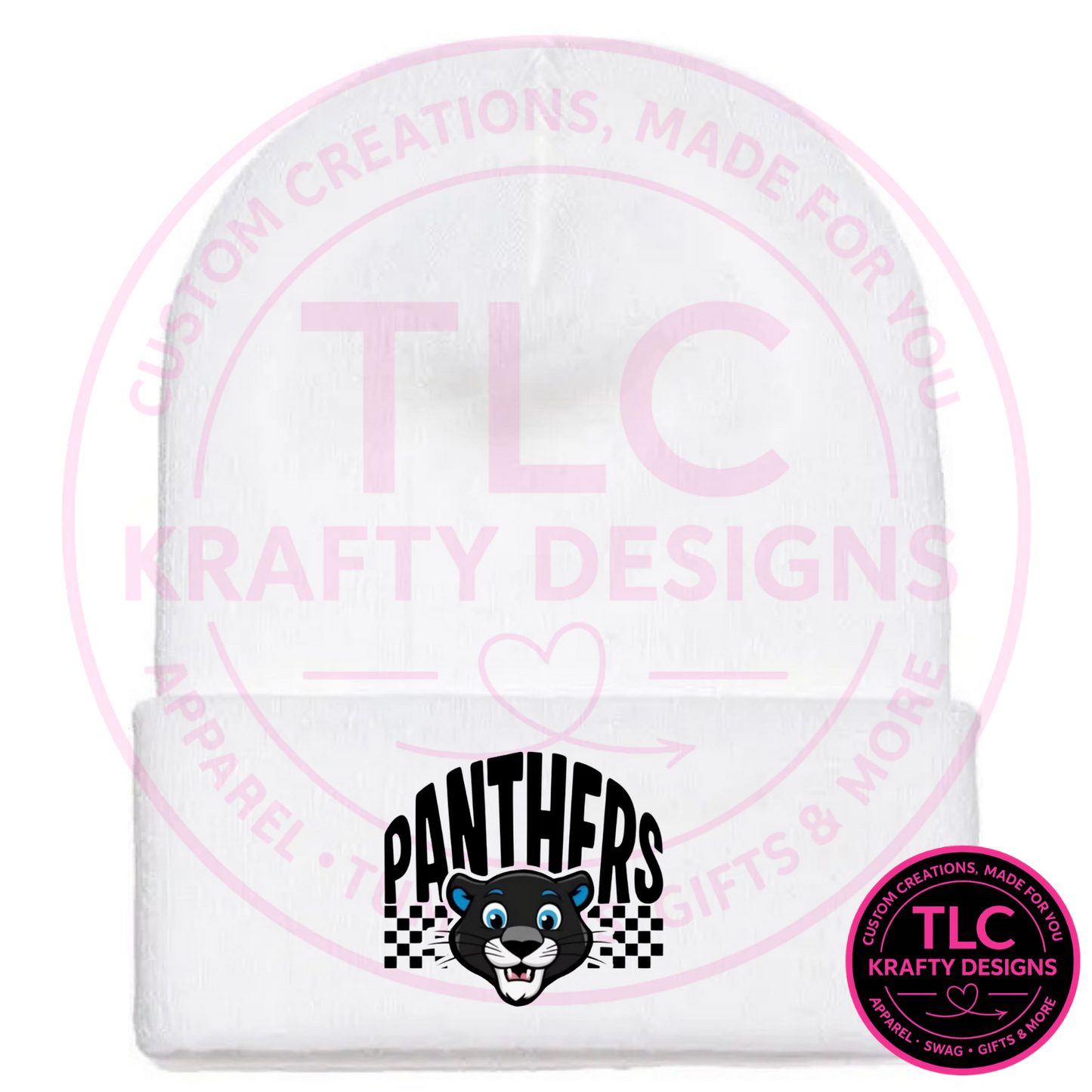 Maplewood Heights Panthers Beanie – Checkered Panthers Logo