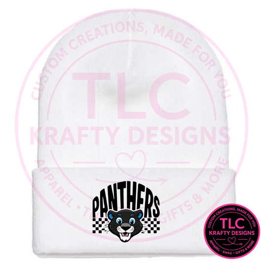Maplewood Heights Panthers Beanie – Checkered Panthers Logo