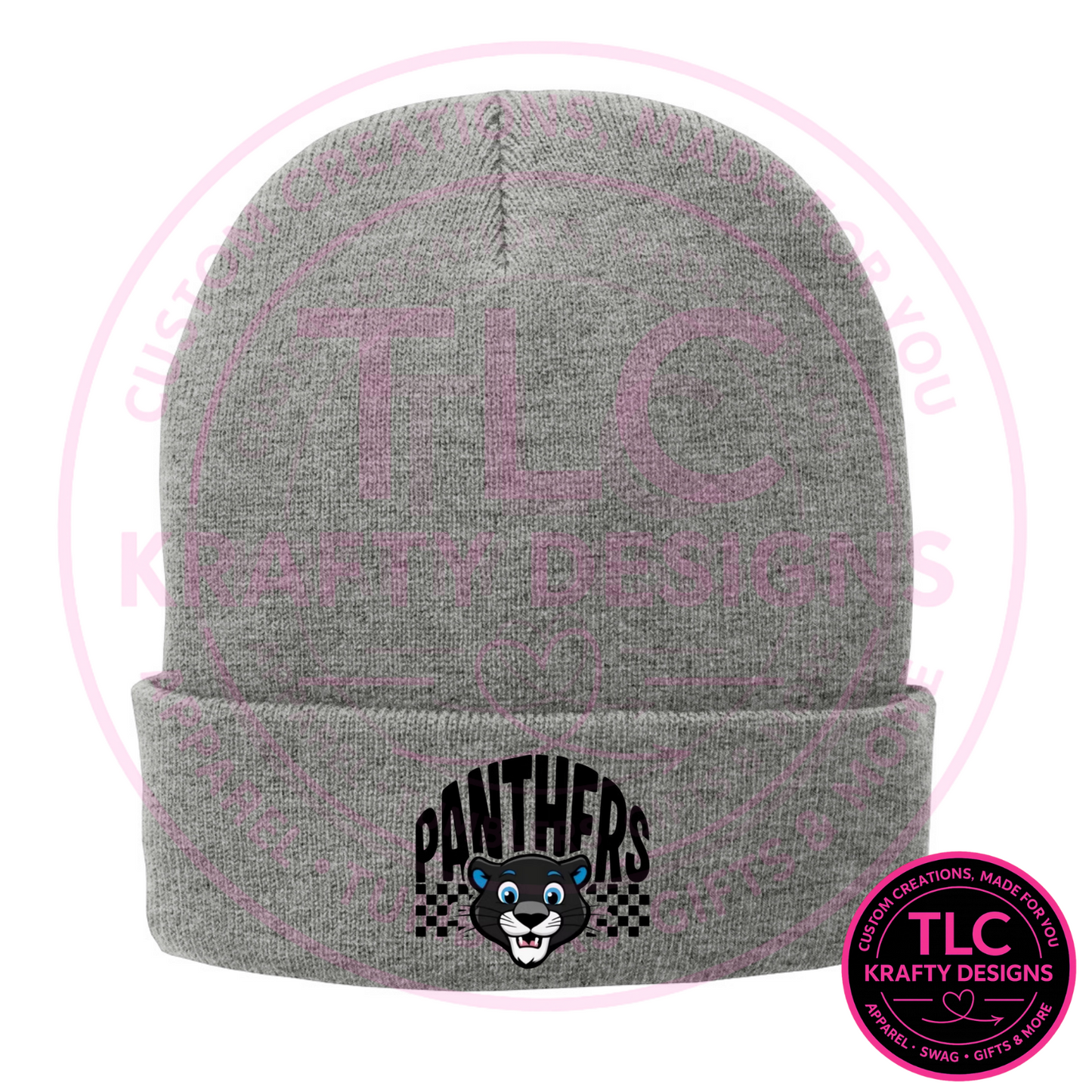 Maplewood Heights Panthers Beanie – Checkered Panthers Logo