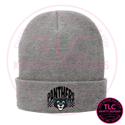 Maplewood Heights Panthers Beanie – Checkered Panthers Logo