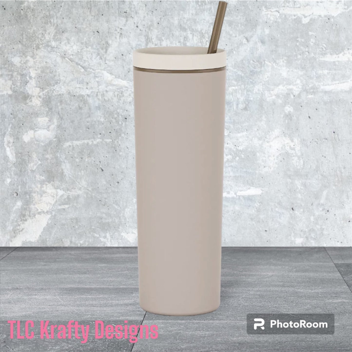 Matte White Sand Personalized Versatile acrylic Tumbler designed for customization, making it ideal for weddings, bachelorette parties, or birthdays