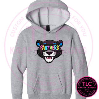 Maplewood Heights Panthers Sunglasses design on Port & Company Easy Fleece hoodie in Athletic Heather