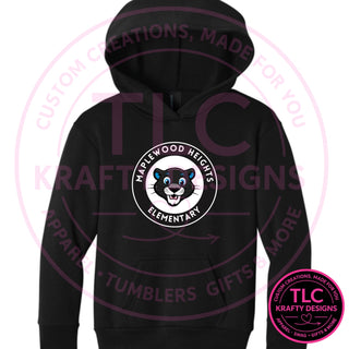 Maplewood Heights Panthers Badge design on Port & Company Easy Fleece hoodie in Jet Black
