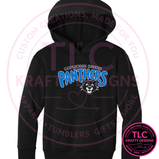 Maplewood Heights Panthers Bubble design on Port & Company Easy Fleece hoodie in Jet Black