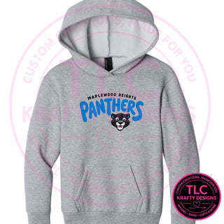 Maplewood Heights Panthers Bubble design on Port & Company Easy Fleece hoodie in Athletic Heather