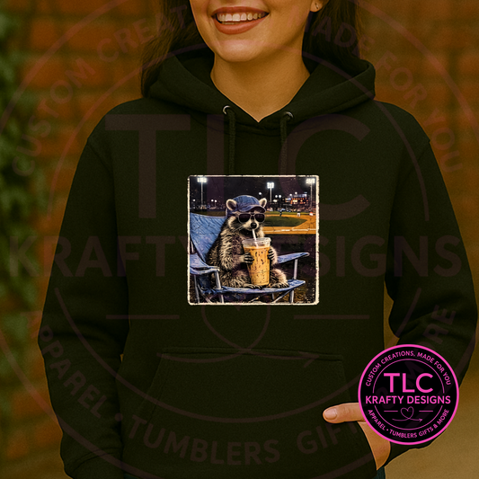 Raccoon Iced Coffee Baseball Design – Sports Life Graphic Apparel