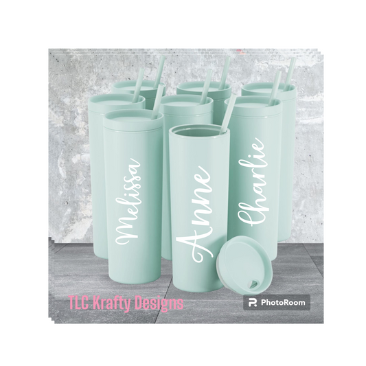 Seaglass Personalized Versatile acrylic Tumbler designed for customization, making it ideal for weddings, bachelorette parties, or birthdays