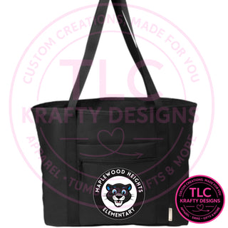 Maplewood Heights Panthers Badge design on Port Authority C-FREE Recycled Tote in Deep Black