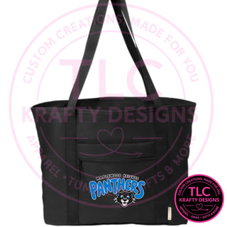 Maplewood Heights Panthers Bubble design on Port Authority C-FREE Recycled Tote in Deep Black