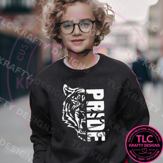 TIG1 tigers pride design on black sweatshirt