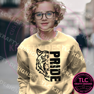 TIG1 tigers pride design on sand sweatshirt