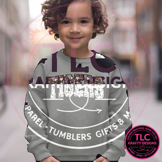 TIG11 camo tigers design on gravel gray sweatshirt