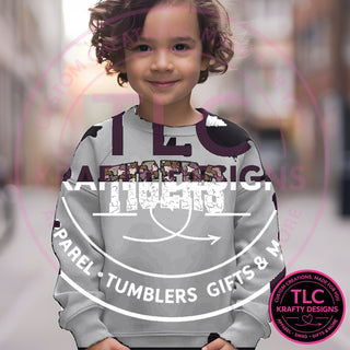 TIG11 camo tigers design on sport grey sweatshirt