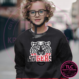 TIG3 tigers head design on black sweatshirt